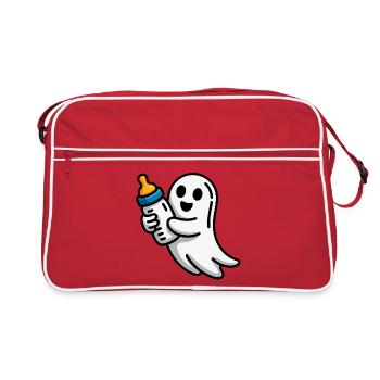 Ghost with pacifier illustration - Retro Bag - red/white - Front