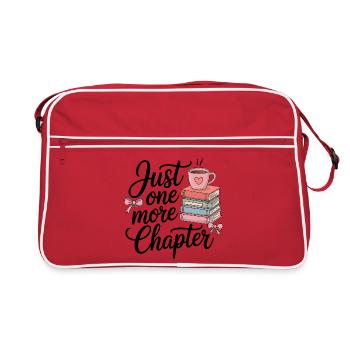 Just One More Chapter – Cozy Booklover Design - Retro Tasche - Rot/Weiß - Vorne