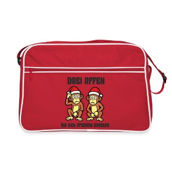 Trois singes qui se demandent... - Spécial Noël - Sac Retro - rouge/blanc - Devant