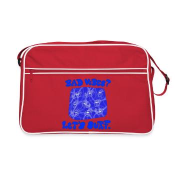 SHARKYS OLDHOUSE Bad Vibes! Lets surf. - Retro Tasche - Rot/Weiß - Vorne