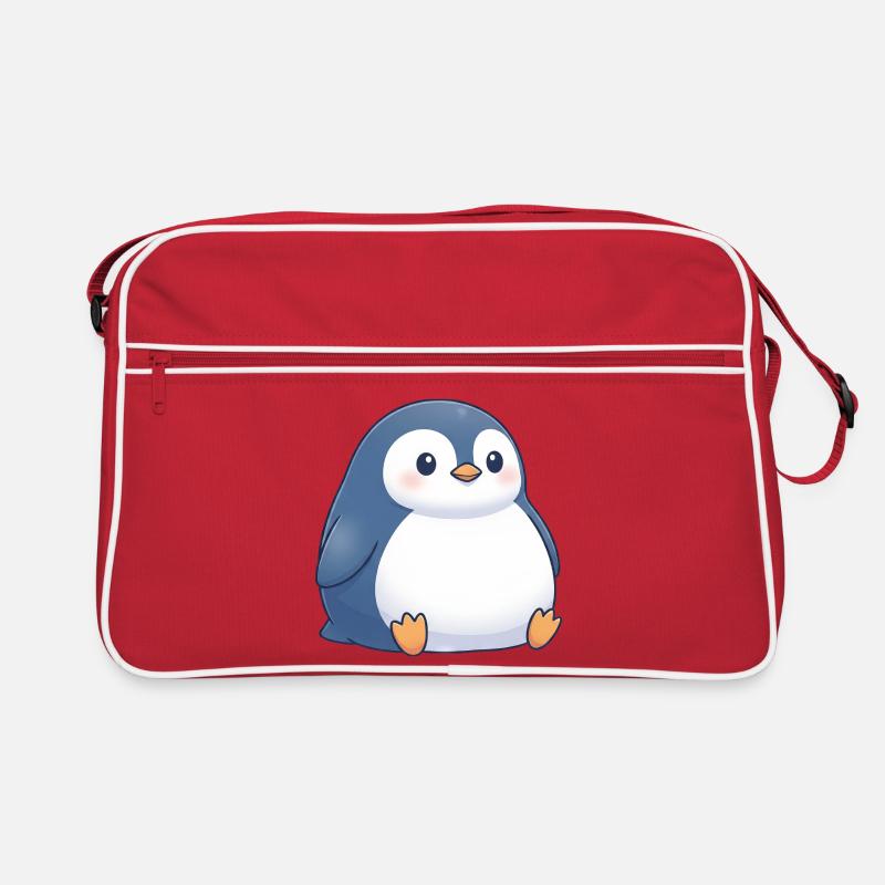 Cute chubby cartoon penguin sitting chubby Retro Bag