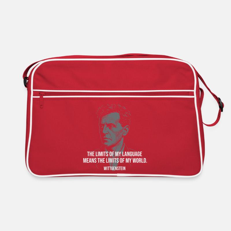 Wittgenstein-Zitat: Language Limits Design Retro Tasche
