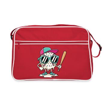 Dripping Baseball Bold Graphic for Players Fans  - Retro Bag - red/white - Front