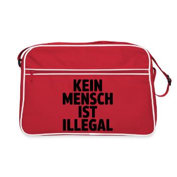 Personne n’est illégal - contre la droite - Sac Retro - rouge/blanc - Devant