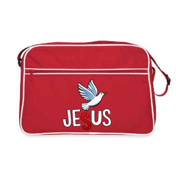 Lettrage de Colombe et JÉSUS - Sac Retro - rouge/blanc - Devant