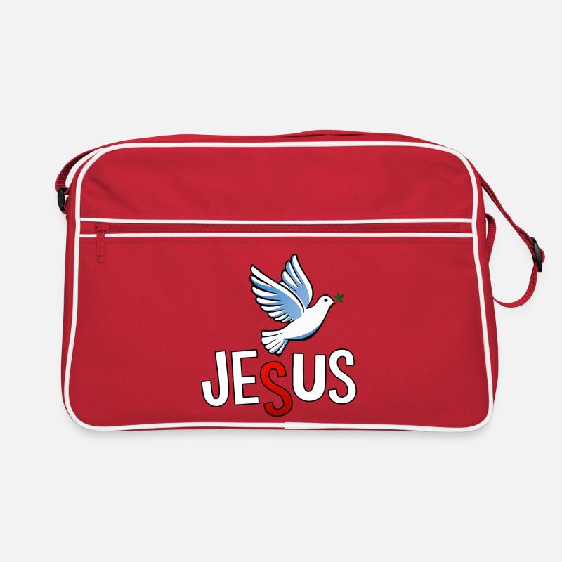 Lettrage de Colombe et JÉSUS Sac Retro