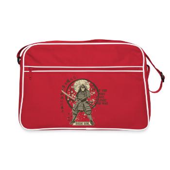 Samouraï de l’âme Bushi dans les Fleurs - Sac Retro - rouge/blanc - Devant