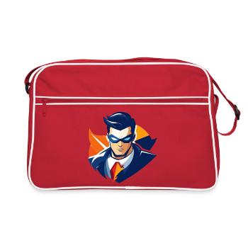 Mask Hero Suit Business Superhero Icon Graphic - Retro Bag - red/white - Front