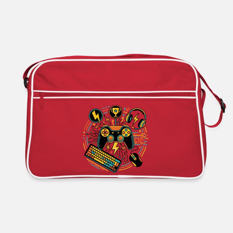 Neon Gaming Controller Motif Retro Bag