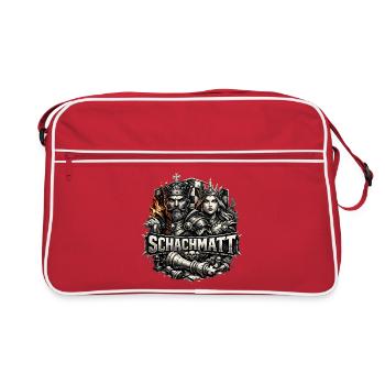 Königskampf im Schachreich - Retro Tasche - Rot/Weiß - Vorne