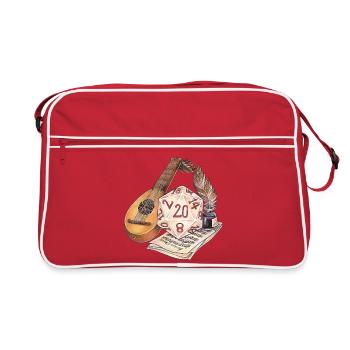 Role Playing Game Tabletop D20 Dice Gift Bard - Retro Bag - red/white - Front