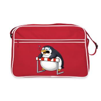 Mignon, pengouin cartoon, drôle de barrière antisportive - Sac Retro - rouge/blanc - Devant