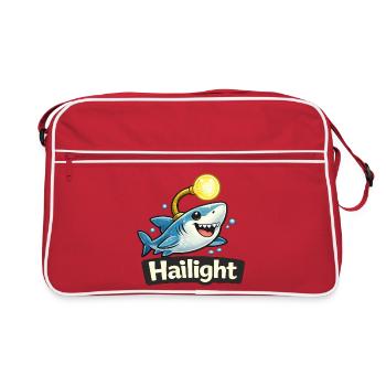 Hai Light / Highlight lustiges Wortwitz Shirt - Retro Tasche - Rot/Weiß - Vorne