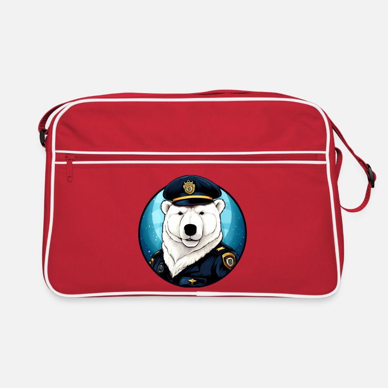 Eisbären Polizistin / Polizei Eisbär Retro Tasche