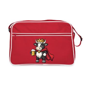 Kuh König Bier - Retro Tasche - Rot/Weiß - Vorne