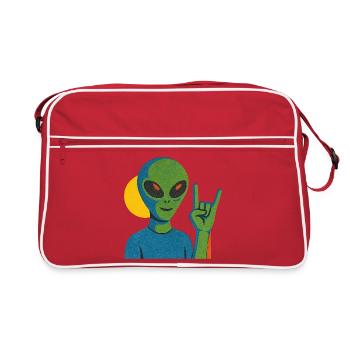 Panneau néon en pierre extraterrestre - Sac Retro - rouge/blanc - Devant