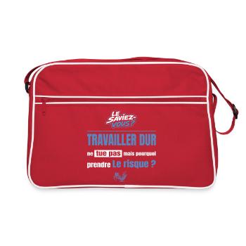 Travailler dur ne tue pas mais pourquoi = risque - Sac Retro - rouge/blanc - Devant