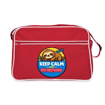 Sloth Rest – Do Nothing Motto - Retro Bag - red/white - Front