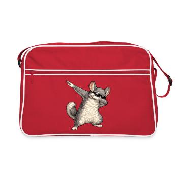 Dabbing Chinchilla - Sac Retro - rouge/blanc - Devant