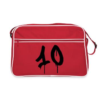 Number 10 Urban Graffiti Style - Retro Bag - red/white - Front