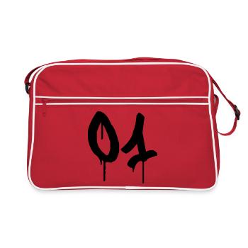 Nombre 01 Style Graffiti Urbain - Sac Retro - rouge/blanc - Devant
