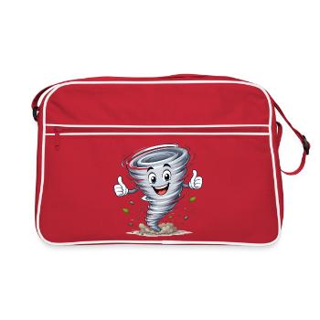 Motif météo tourbillonnant et tornade - Sac Retro - rouge/blanc - Devant