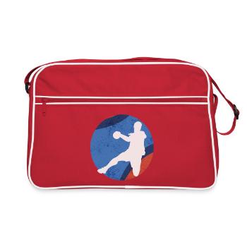 Basketball silhouette in retro pop - Retro Bag - red/white - Front