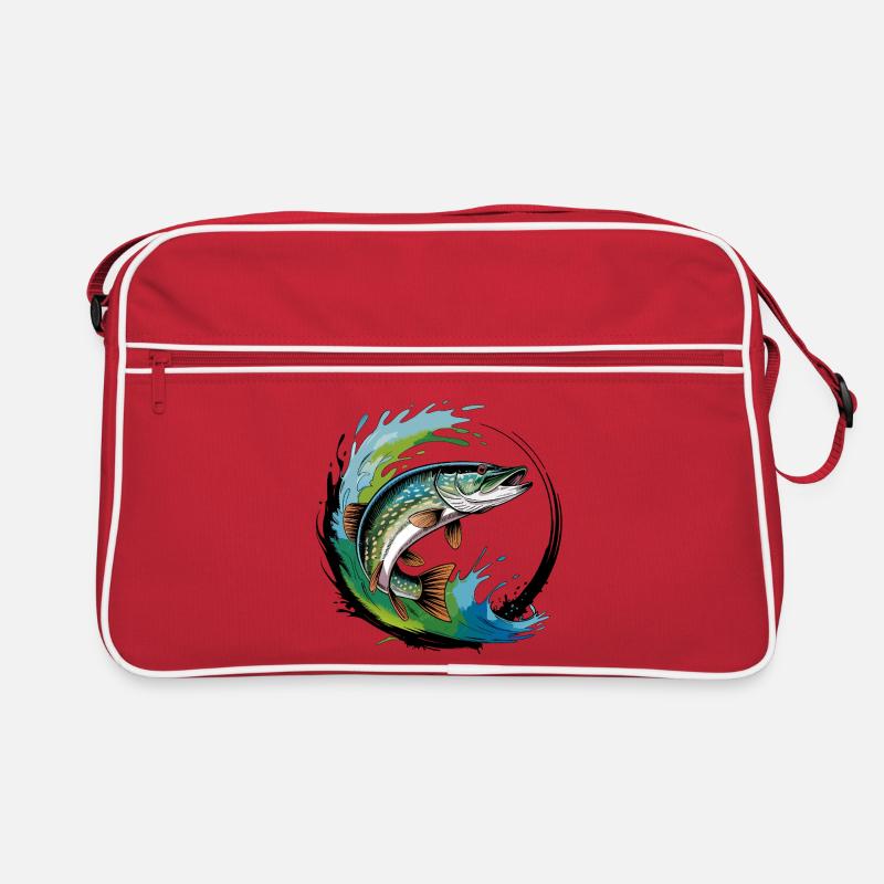 Hecht Angeln Retro Tasche
