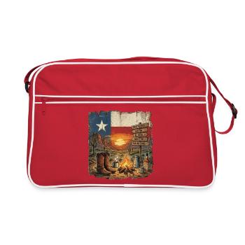 Art de la signalisation du voyage sur la route dans le désert - Sac Retro - rouge/blanc - Devant