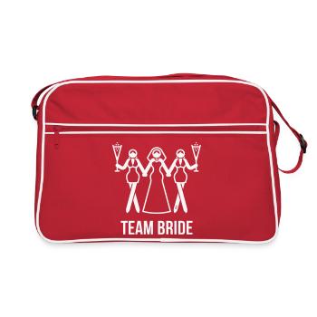 Équipe Mariée (Enterrement de vie de jeune fille à 3 / Blanc) - Sac Retro - rouge/blanc - Devant