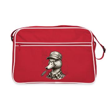 Canard fermier cool dans un style rétro vintage - Sac Retro - rouge/blanc - Devant