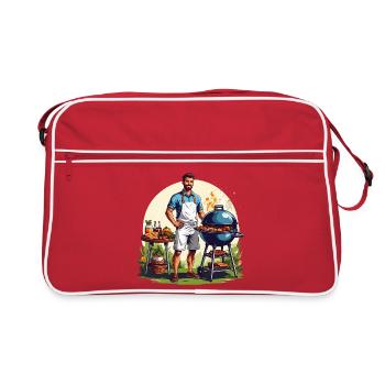 BBQ grill master in the garden - Retro Bag - red/white - Front