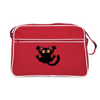 Black Cat Gripped Humor - Retro Bag - red/white - Front