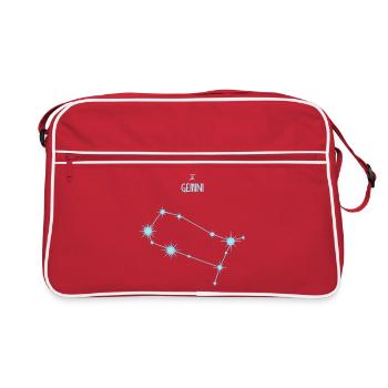 Constellation stellaire du signe du signe des Gémeaux Bleu pastel - Sac Retro - rouge/blanc - Devant