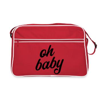 T-shirt Oh Bébé qui dit grossesse - Sac Retro - rouge/blanc - Devant