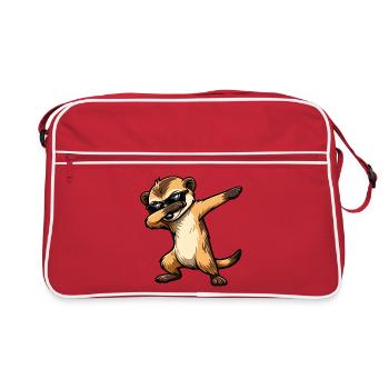 Dabbing Meerkat - Retro Bag - red/white - Front