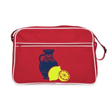 Zitrusvase Kontrast-Print - Retro Tasche - Rot/Weiß - Vorne
