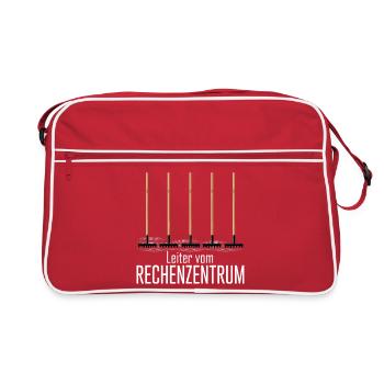 Rechenzentrum Gärtner Nerd Computer Spruch Garten - Retro Tasche - Rot/Weiß - Vorne