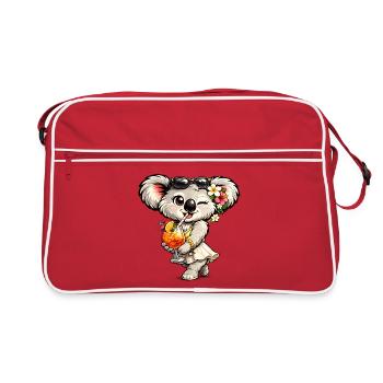 Koala sucré avec cocktail tropical - Sac Retro - rouge/blanc - Devant