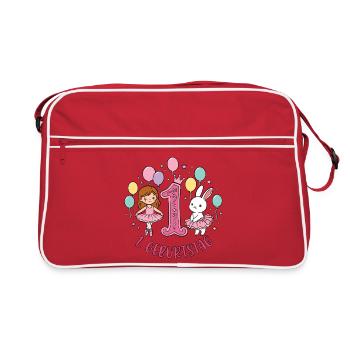 Erster Geburtstag Ballon Tanz Duo - Retro Tasche - Rot/Weiß - Vorne