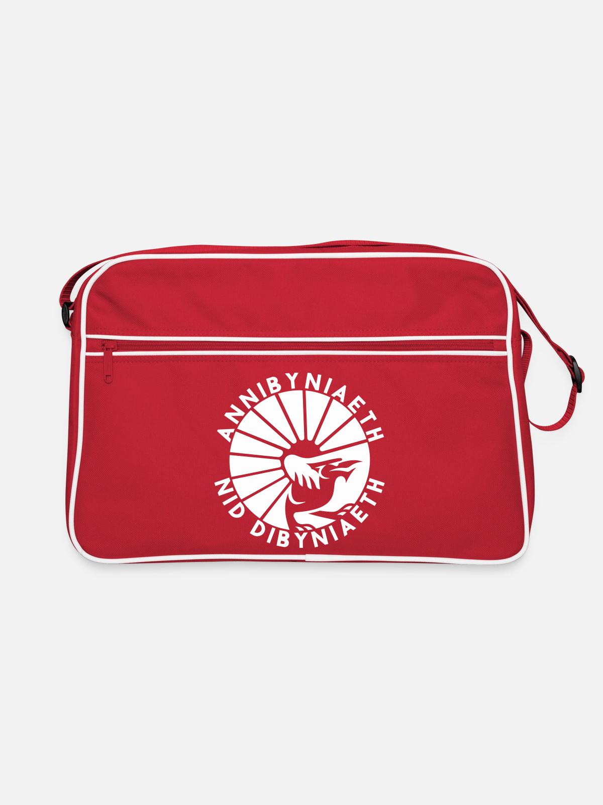 Annibyniaeth Nid Dibyniaeth - Retro Tasche - Rot/Weiß - Vorne