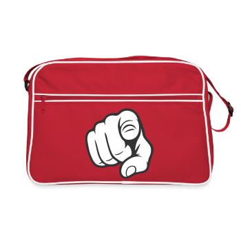 Pointer du doigt Tu gesticules Design d’autocollants - Sac Retro - rouge/blanc - Devant