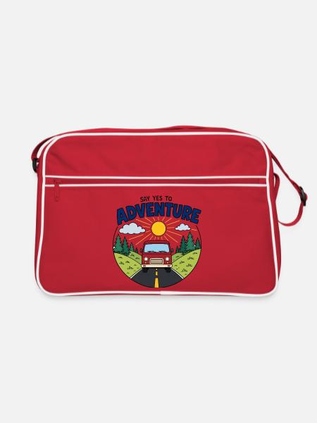 Say Yes to Adventure Van - Retro Bag - red/white - Front