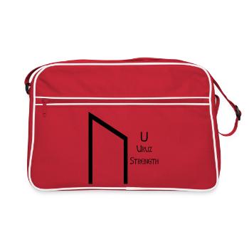 Uruz Rune Complete Black – Viking Futhark - Retro Bag - red/white - Front