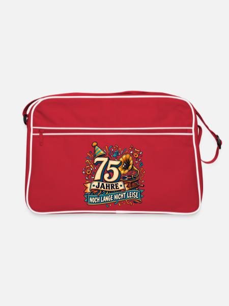 75 Jahre – Noch lange nicht leise - Retro Tasche - Rot/Weiß