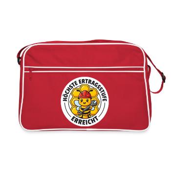 Bienenzüchter Ertragsstufe Hobbyimker Design - Retro Tasche - Rot/Weiß - Vorne