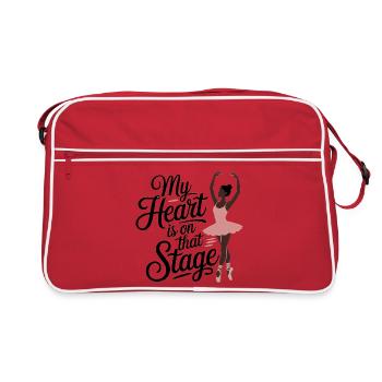 Herz auf der Bühne Ballett - Retro Tasche - Rot/Weiß - Vorne