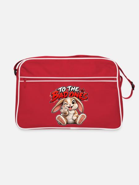 Provokanter Hase für die Bösen - Retro Tasche - Rot/Weiß