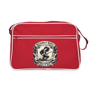 Rockabilly Rebellen 1955 Motiv - Retro Tasche - Rot/Weiß - Vorne