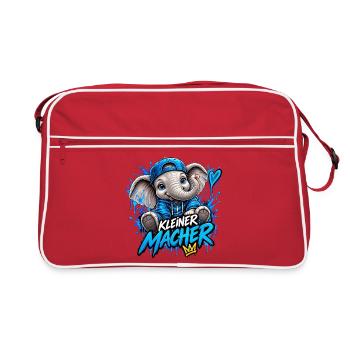 Kleiner Macher Elefant - Retro Tasche - Rot/Weiß - Vorne